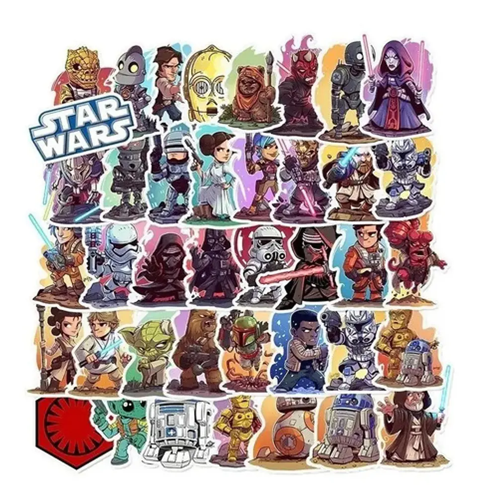 Star Wars - Set De 50 Stickers / Calcomanias 11