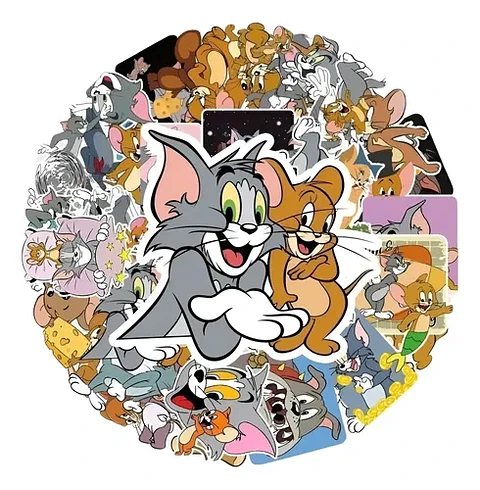 Tom Y Jerry - Set De 50 Stickers / Calcomanias / Pegatinas