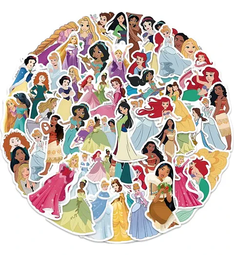 Princesas Disney - Set De 50 Stickers / Calcomanias 