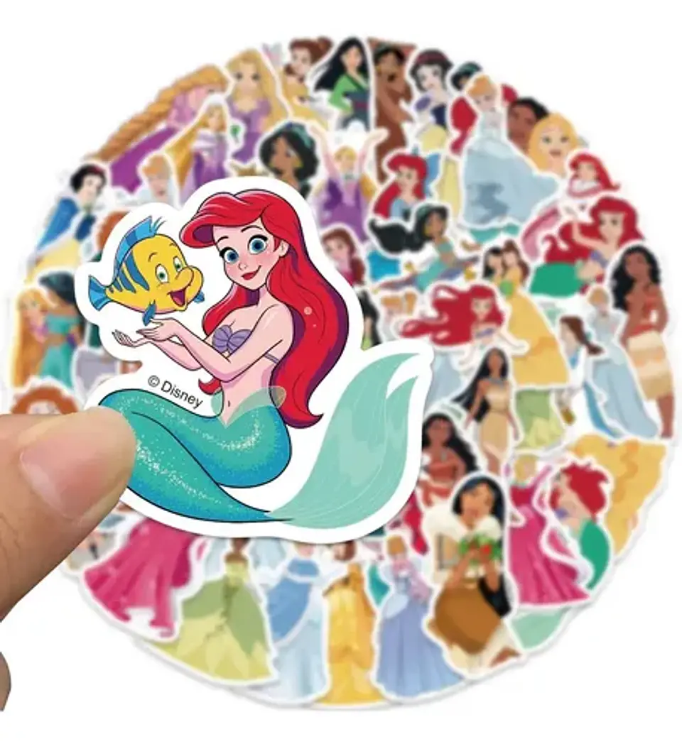 Princesas Disney - Set De 50 Stickers / Calcomanias  3