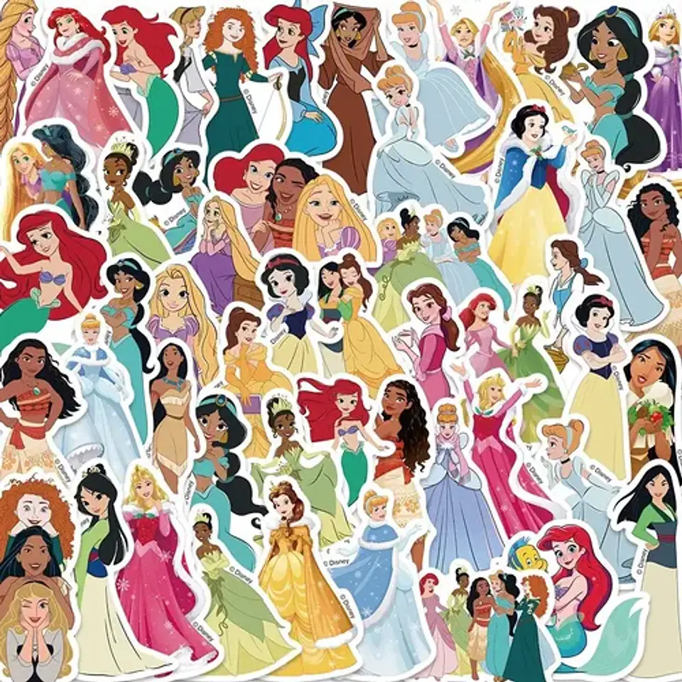 Princesas Disney - Set De 50 Stickers / Calcomanias  4