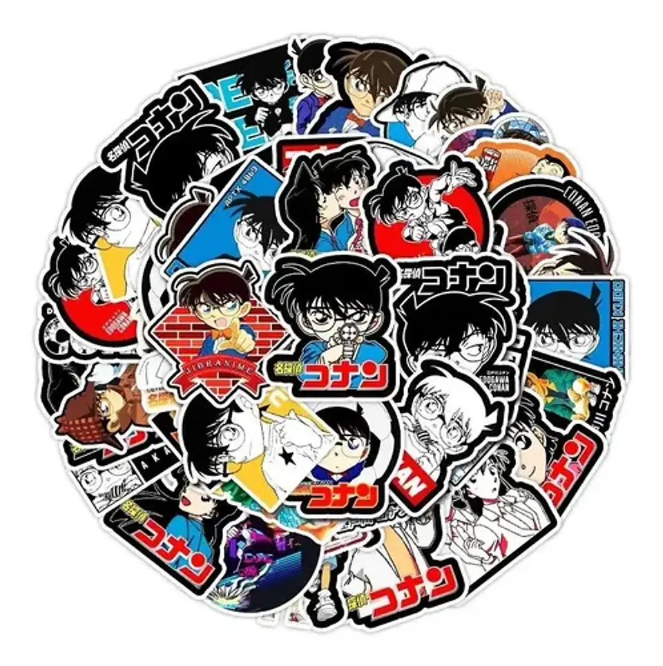 Detective Conan Set De 50 Stickers / Calcomanias / Pegatinas 1