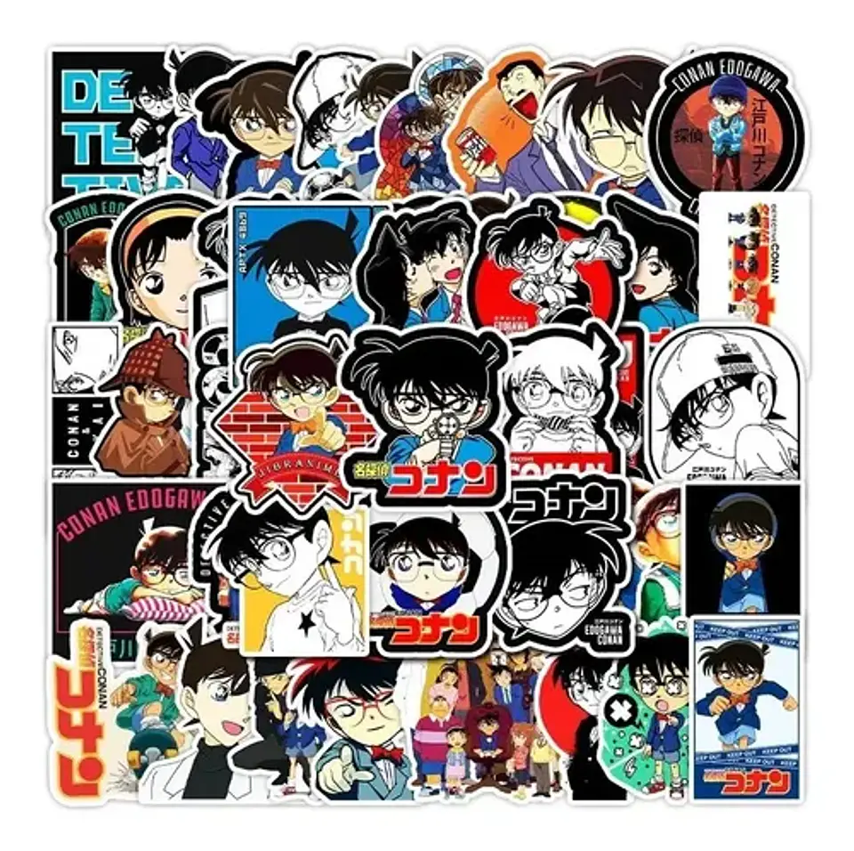 Detective Conan Set De 50 Stickers / Calcomanias / Pegatinas 2