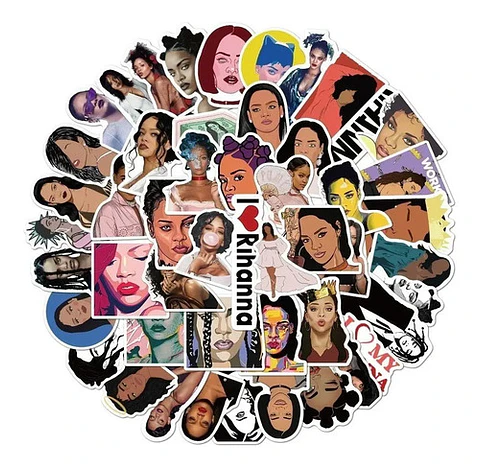 Rihanna - Set De 50 Stickers / Calcomanias / Pegatinas
