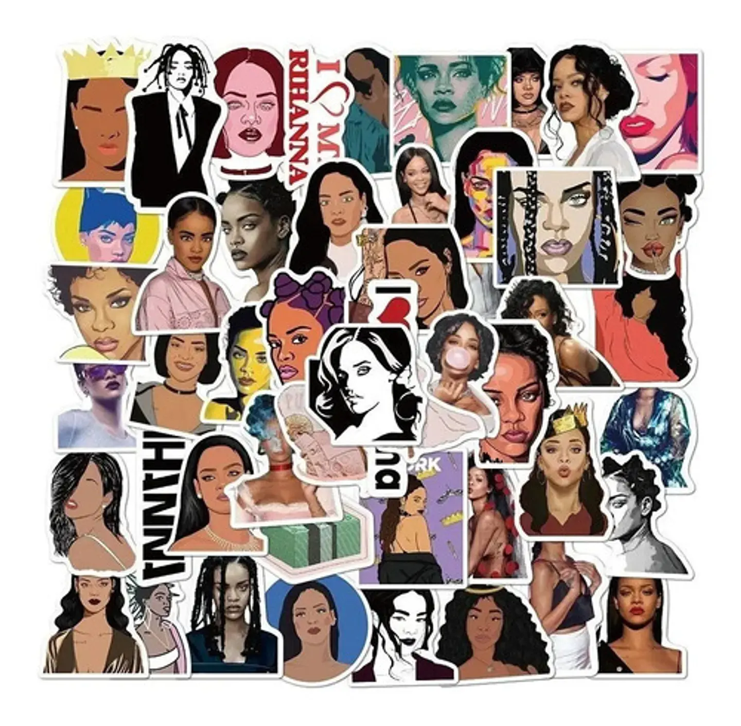 Rihanna - Set De 50 Stickers / Calcomanias / Pegatinas 4