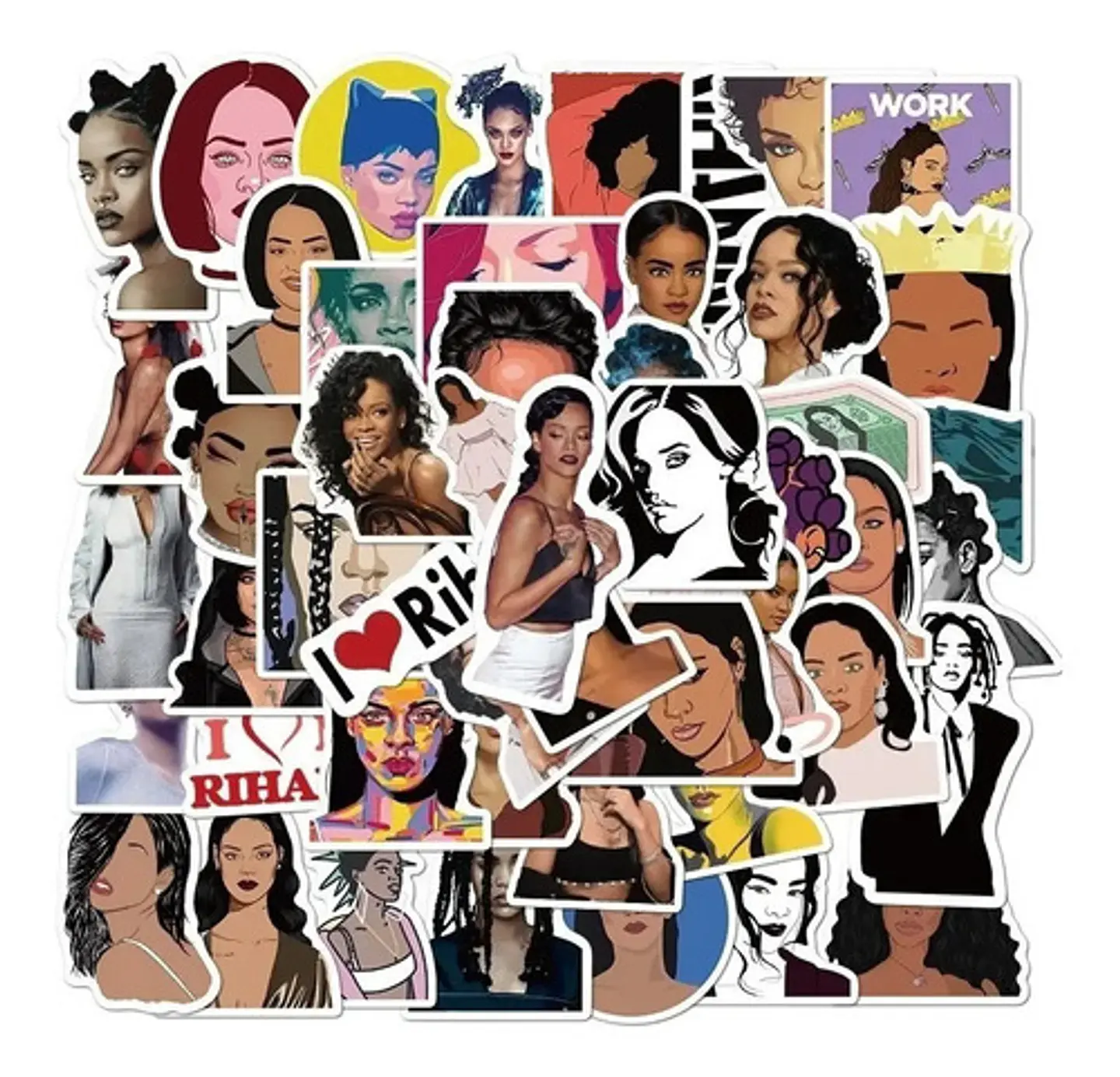 Rihanna - Set De 50 Stickers / Calcomanias / Pegatinas 5