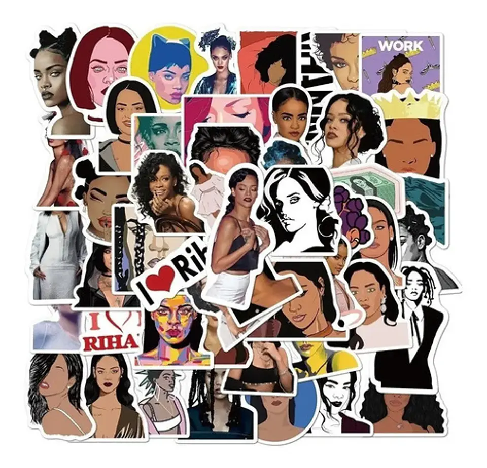 Rihanna - Set De 50 Stickers / Calcomanias / Pegatinas 5
