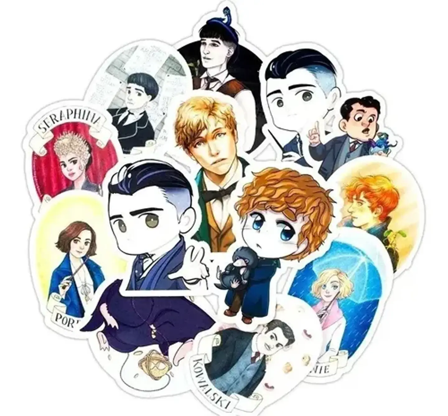 Animales Fantásticos - Set De 50 Stickers / Calcomanias 1
