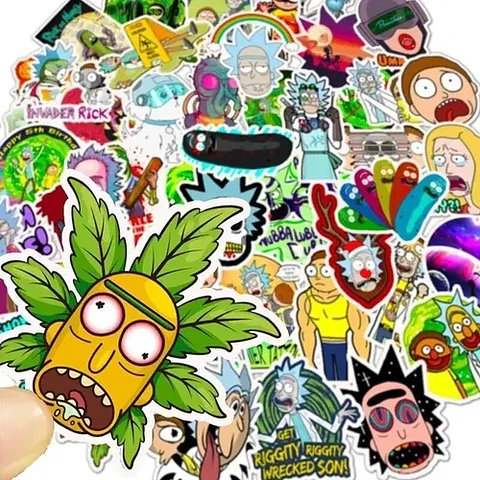 Rick Y Morty - Set De 50 Stickers / Calcomanias