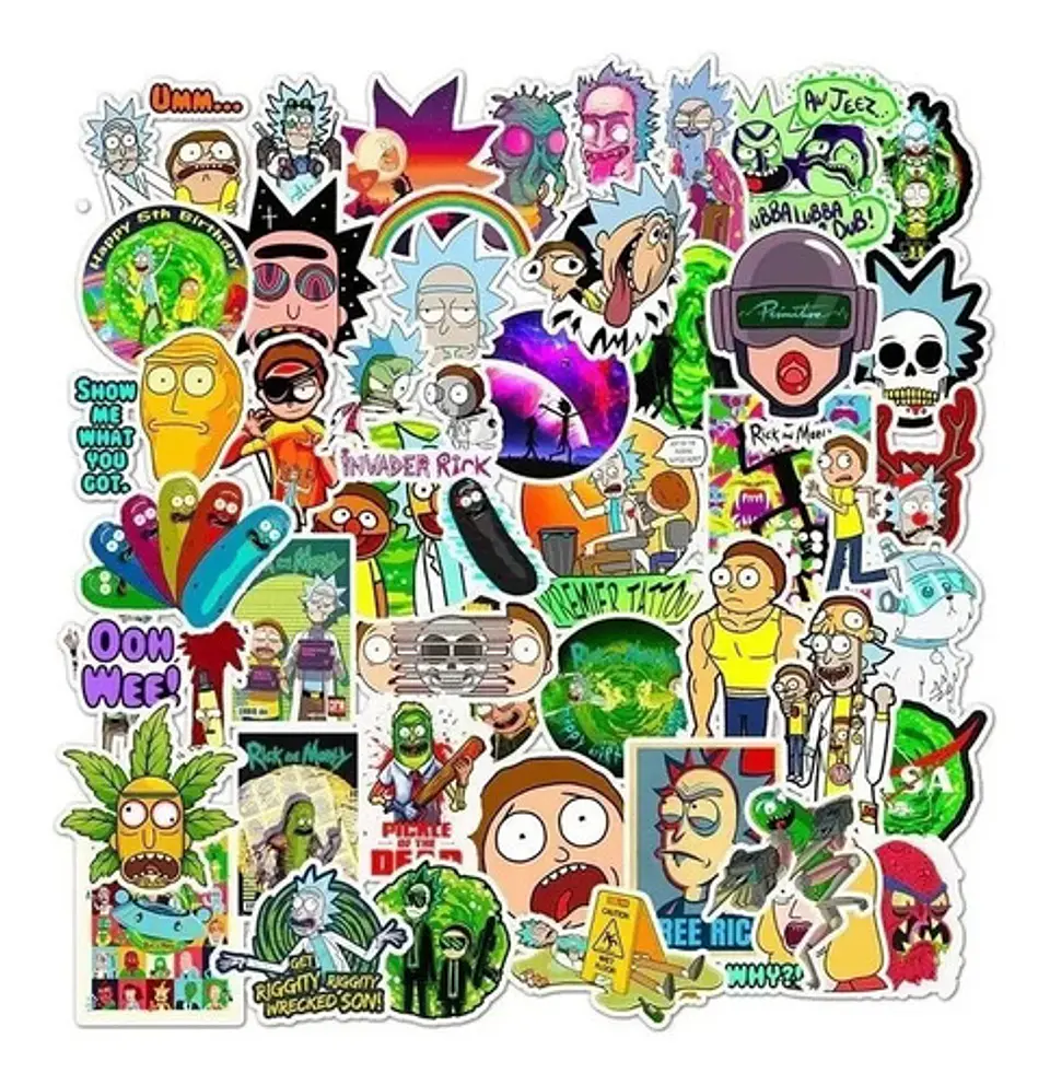 Rick Y Morty - Set De 50 Stickers / Calcomanias 3
