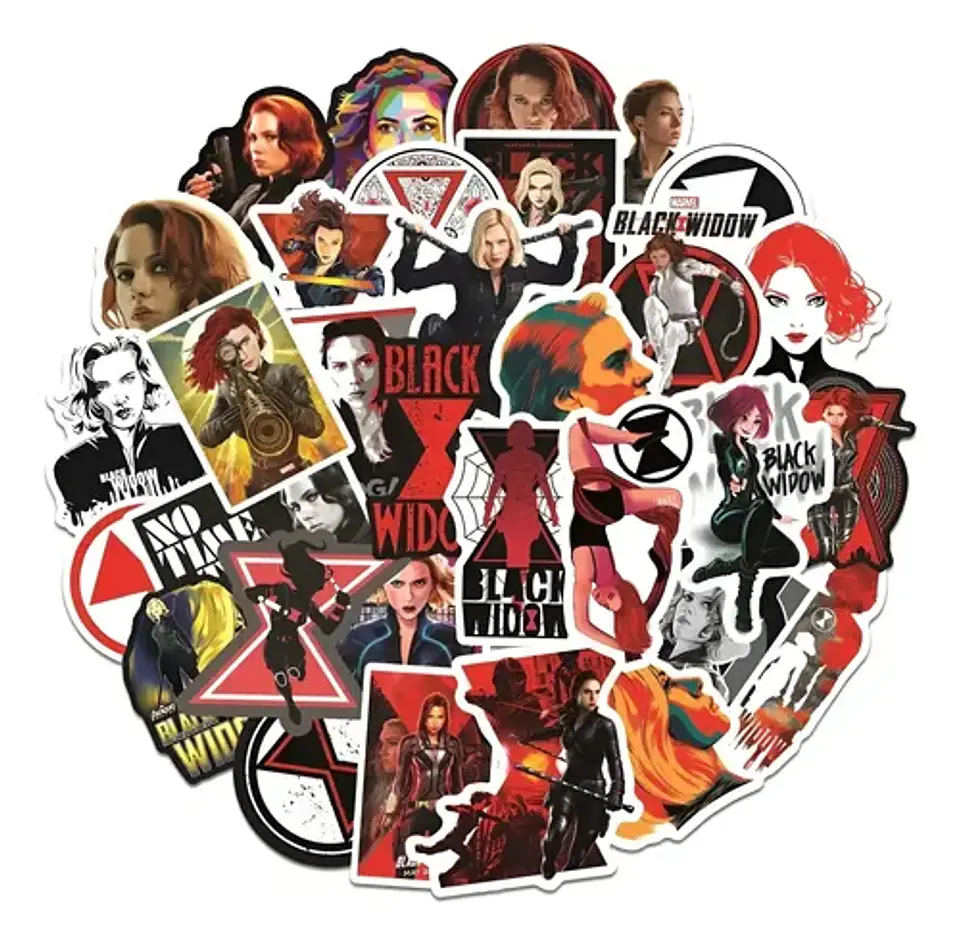 Black Widow - Set De 50 Stickers / Calcomanias / Pegatinas 1