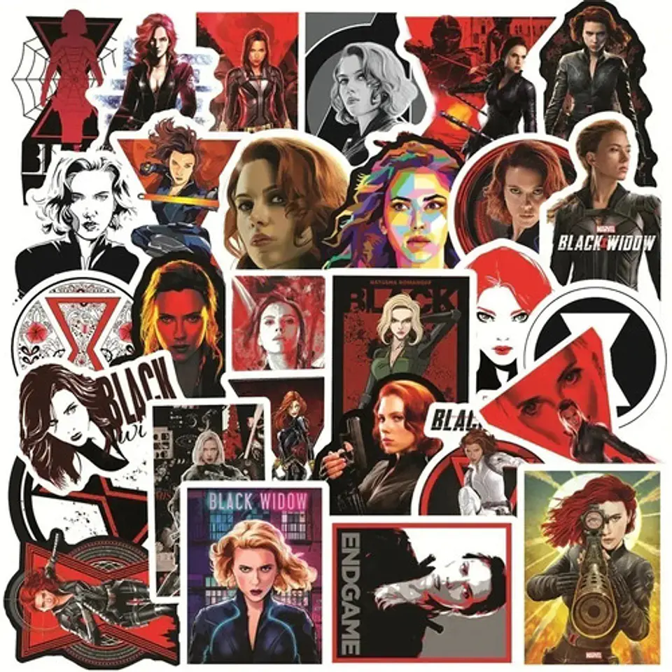 Black Widow - Set De 50 Stickers / Calcomanias / Pegatinas 2