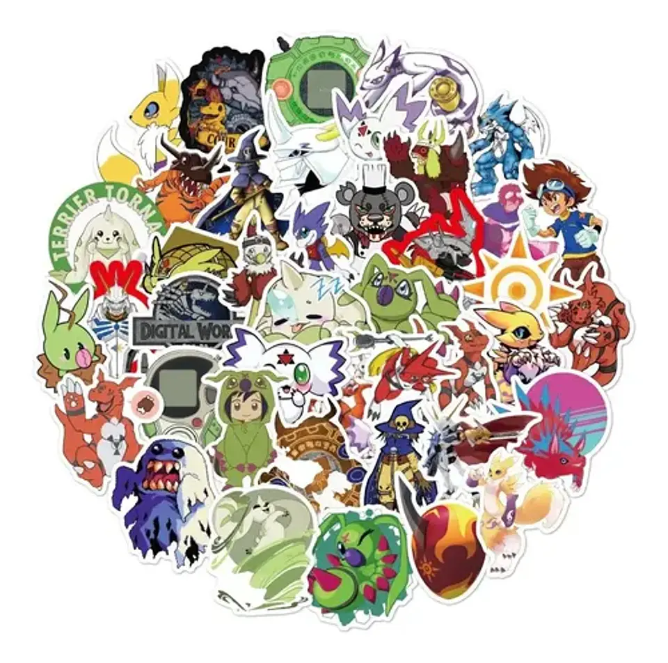 Digimon - Set De 50 Stickers / Calcomanias / Pegatinas 1