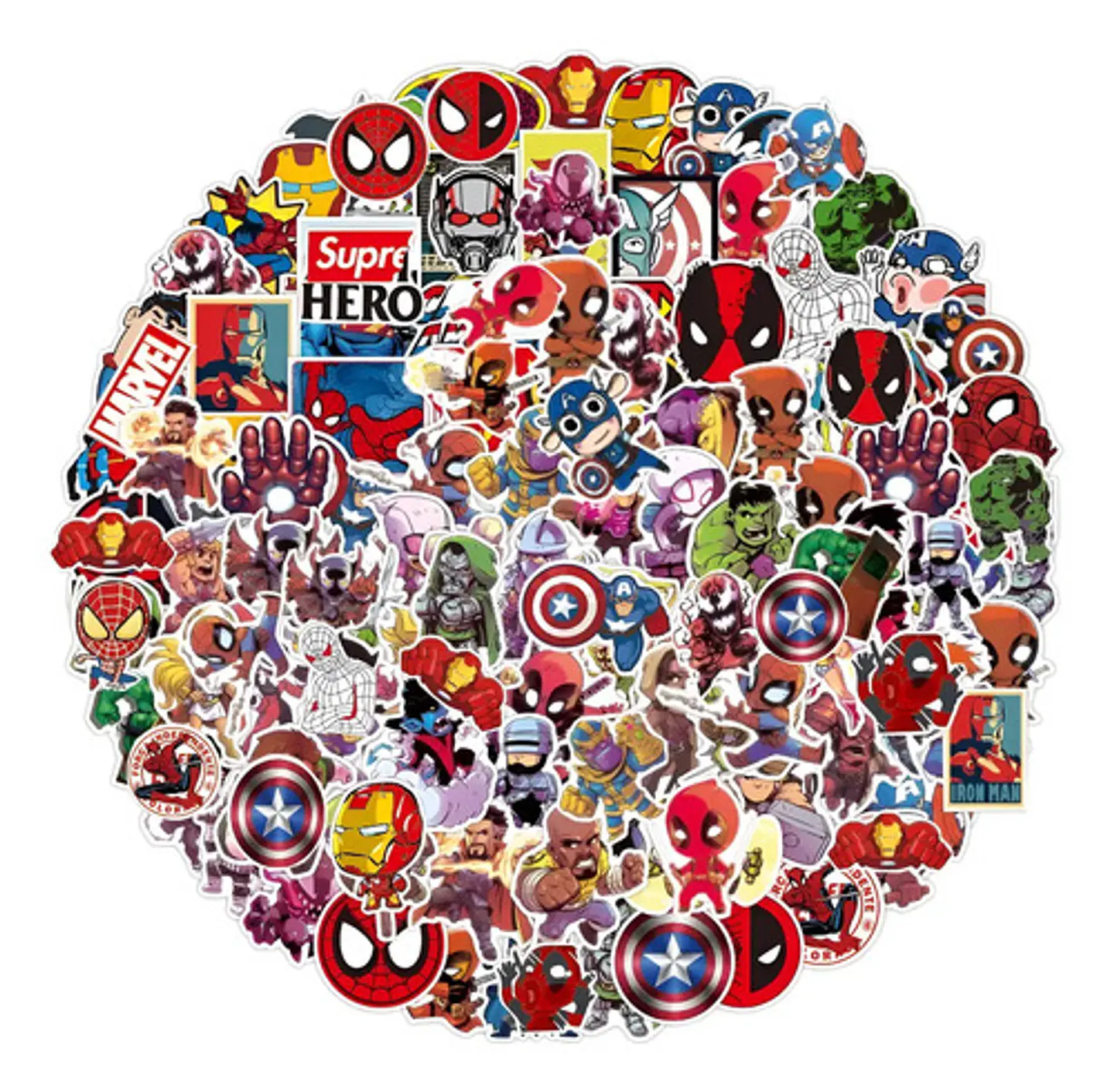 Super Heroes Marvel - Set De 50 Stickers / Calcomanias 1