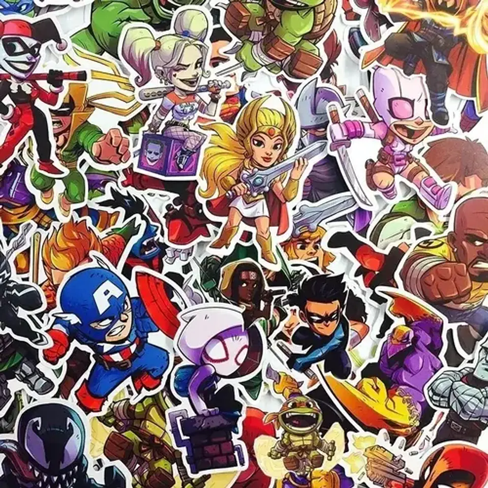 Super Heroes Marvel - Set De 50 Stickers / Calcomanias 4