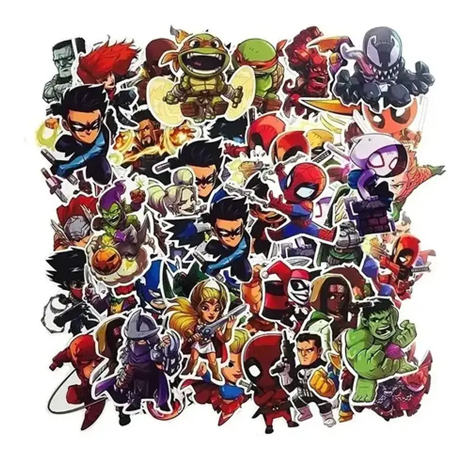 Super Heroes Marvel - Set De 50 Stickers / Calcomanias 6