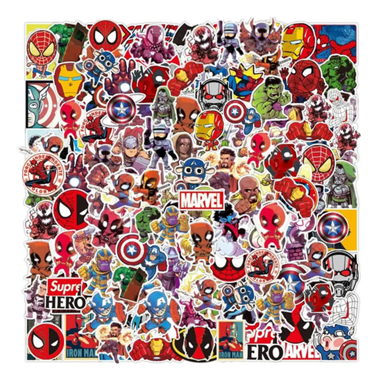 Super Heroes Marvel - Set De 50 Stickers / Calcomanias 7