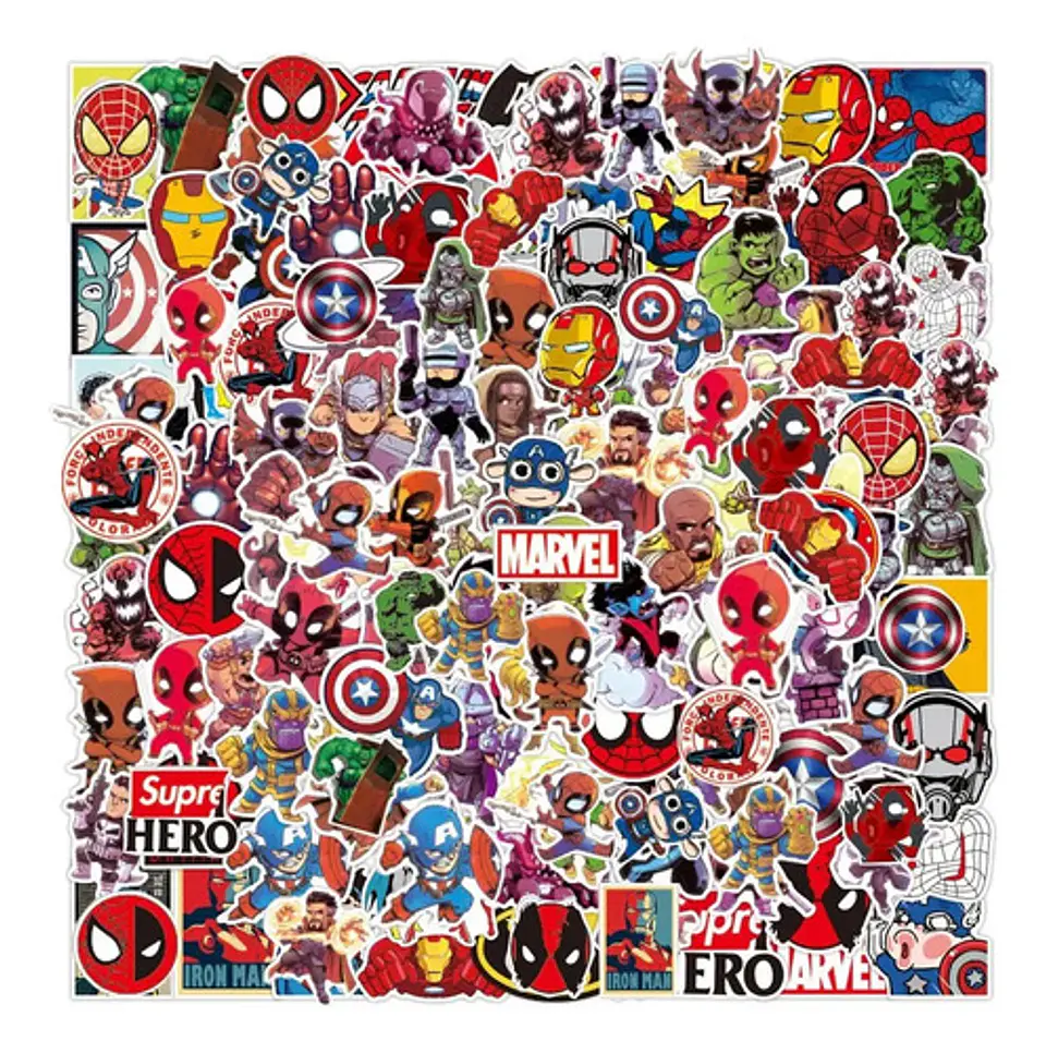 Super Heroes Marvel - Set De 50 Stickers / Calcomanias 7