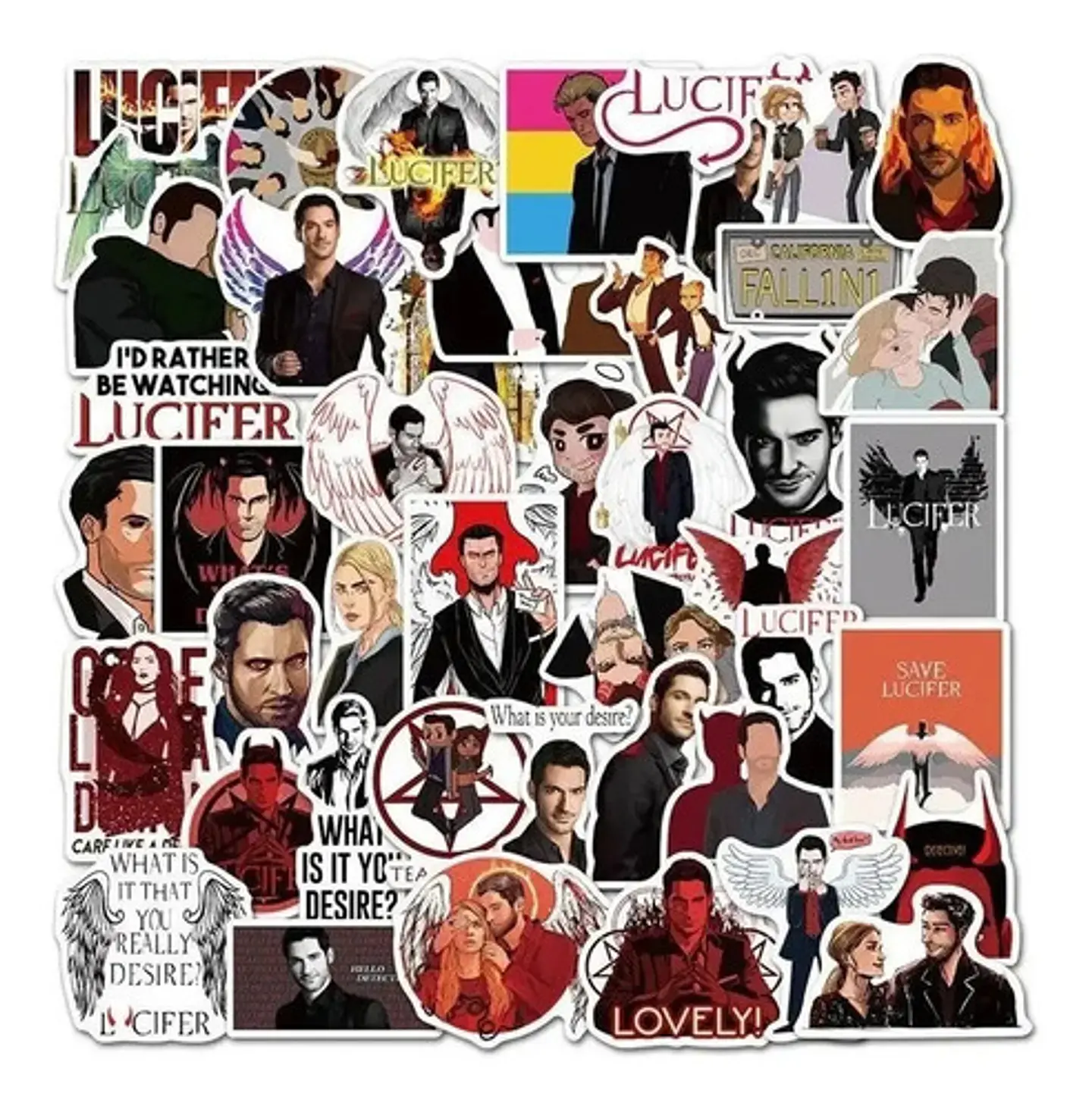 Lucifer - Set De 50 Stickers / Calcomanias / Pegatinas 3