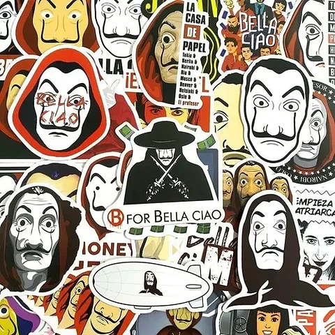 La Casa De Papel - Set De 50 Stickers / Calcomanias