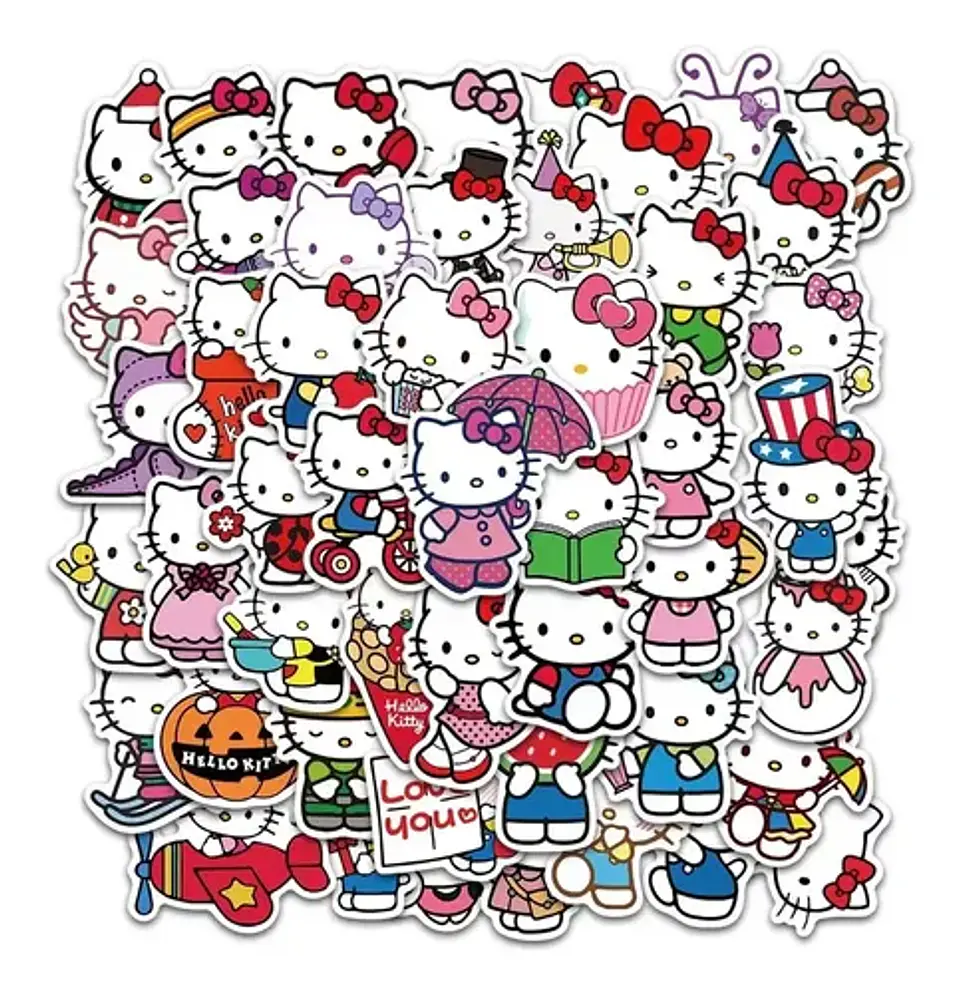 Hello Kitty - Set De 50 Stickers / Calcomanias / Pegatinas 10