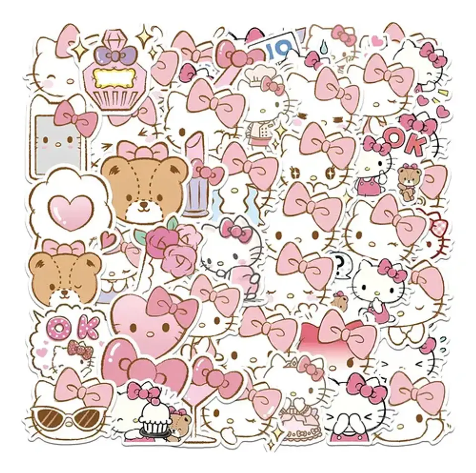 Hello Kitty - Set De 50 Stickers / Calcomanias / Pegatinas 15