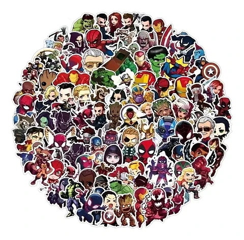 Set 100 Stickers Marvel / Dc Comics - Pegatinas / Calcomania