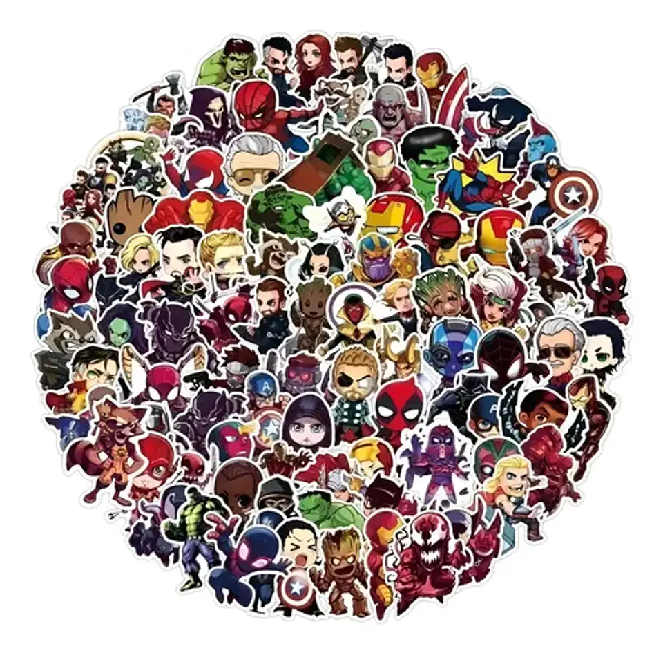 Set 100 Stickers Marvel / Dc Comics - Pegatinas / Calcomania 1