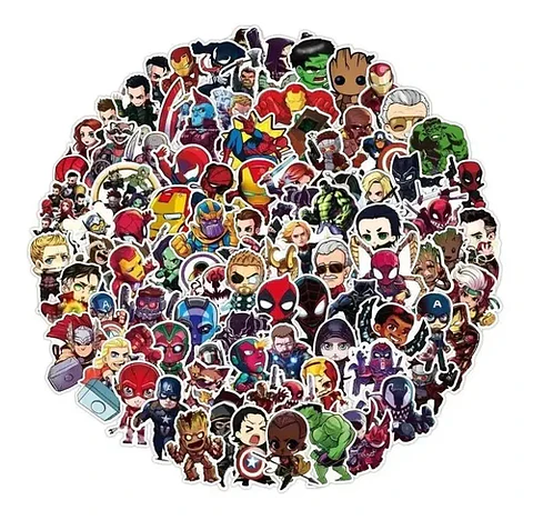 Set 100 Stickers Marvel / Dc Comics - Pegatinas / Calcomania