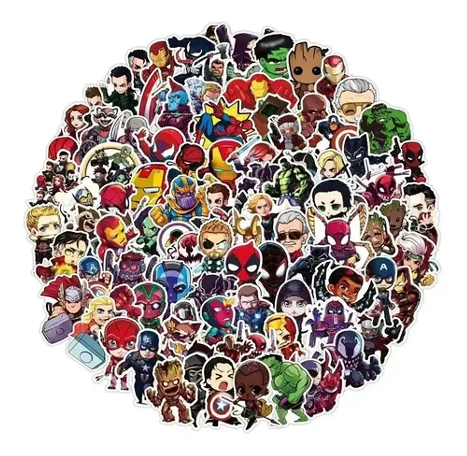 Set 100 Stickers Marvel / Dc Comics - Pegatinas / Calcomania 2
