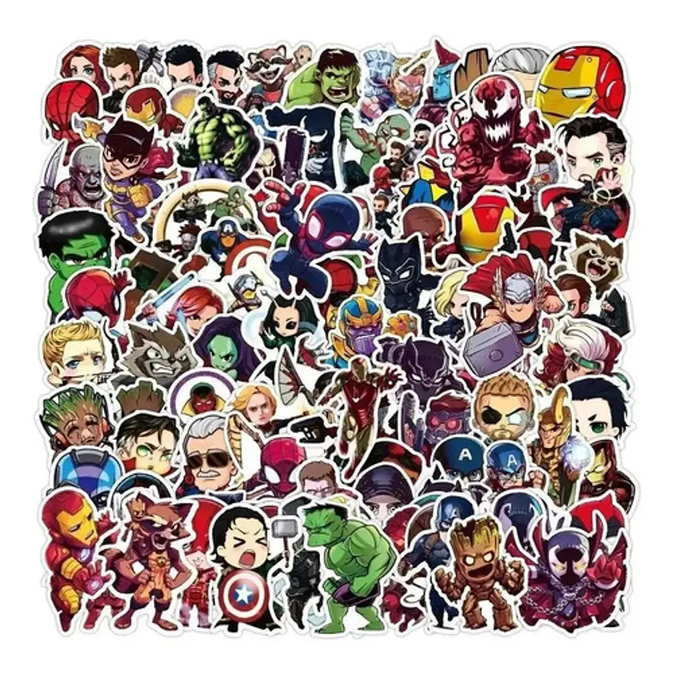 Set 100 Stickers Marvel / Dc Comics - Pegatinas / Calcomania 3