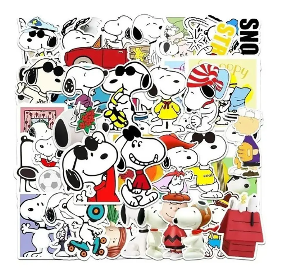 Snoopy - Set De 50 Stickers / Calcomanias / Pegatinas 4
