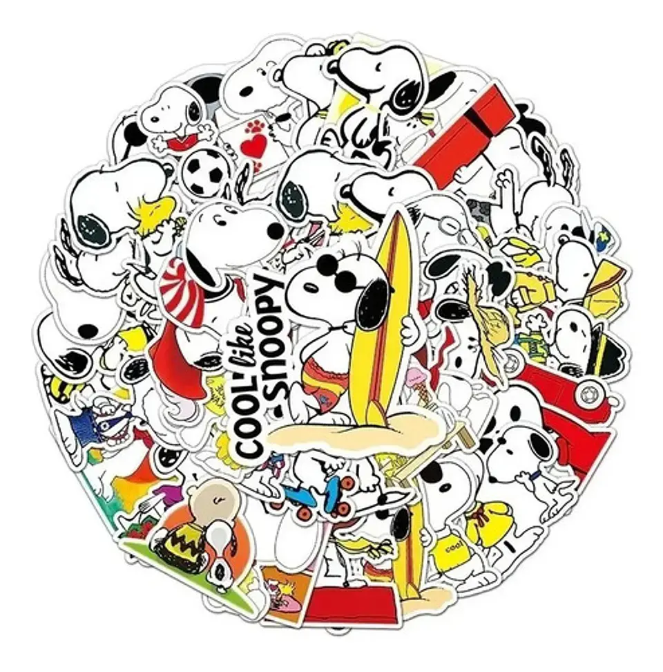 Snoopy - Set De 50 Stickers / Calcomanias / Pegatinas 7