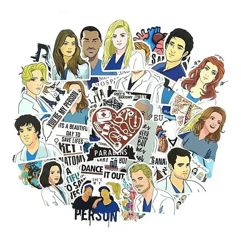 Grey's Anatomy - Set De 50 Stickers / Calcomanias / Pegatina