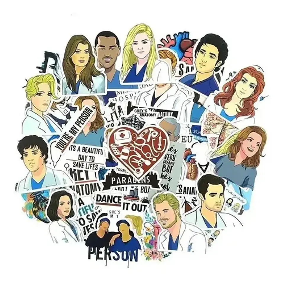 Grey's Anatomy - Set De 50 Stickers / Calcomanias / Pegatina 1