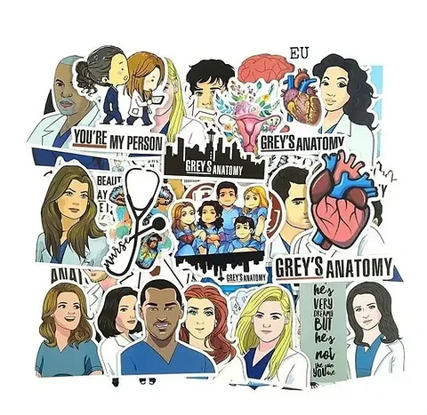 Grey's Anatomy - Set De 50 Stickers / Calcomanias / Pegatina