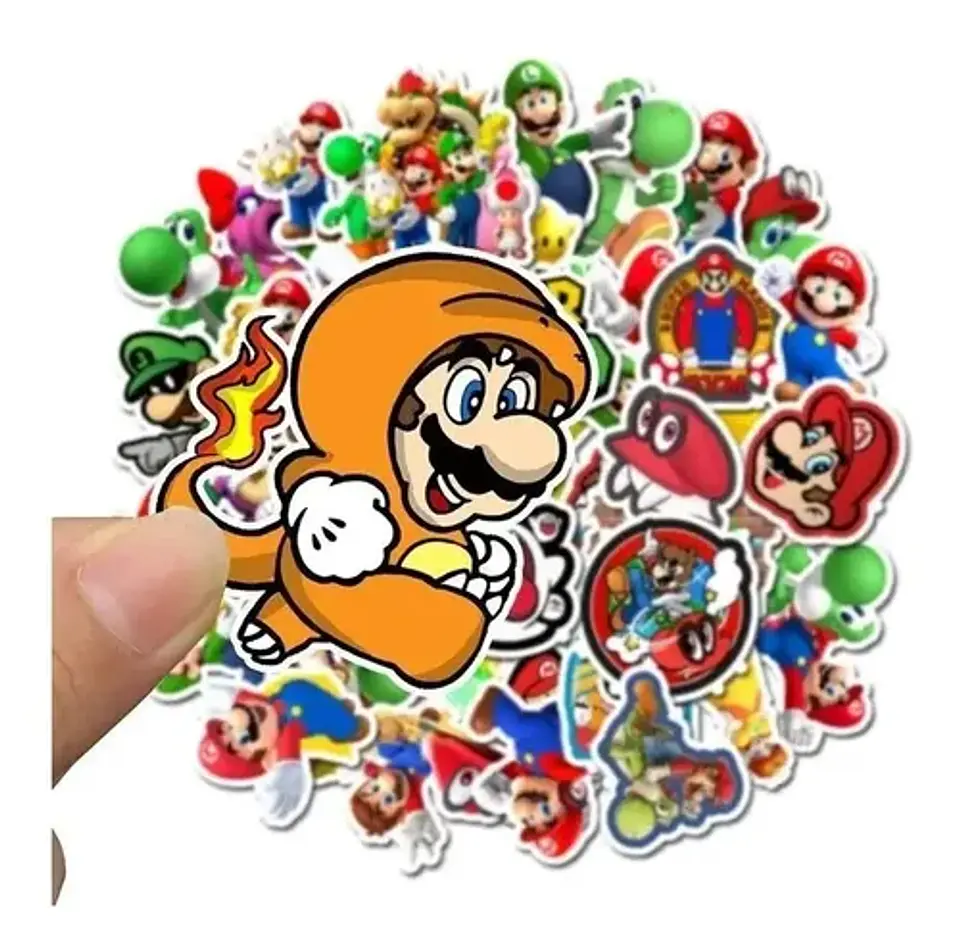 Super Mario Bros - Set De 50 Stickers / Calcomanias 6