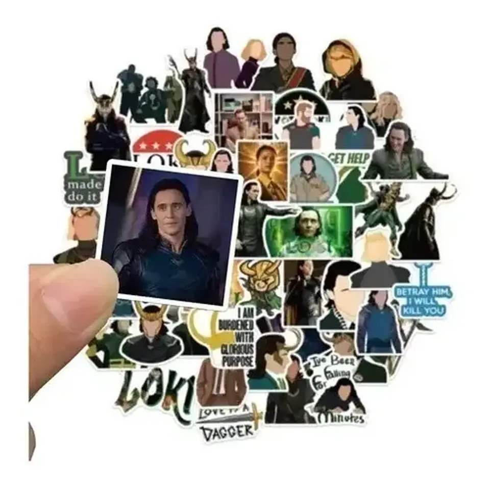 Loki - Marvel - Set De 50 Stickers / Calcomanías / Pegatinas 2