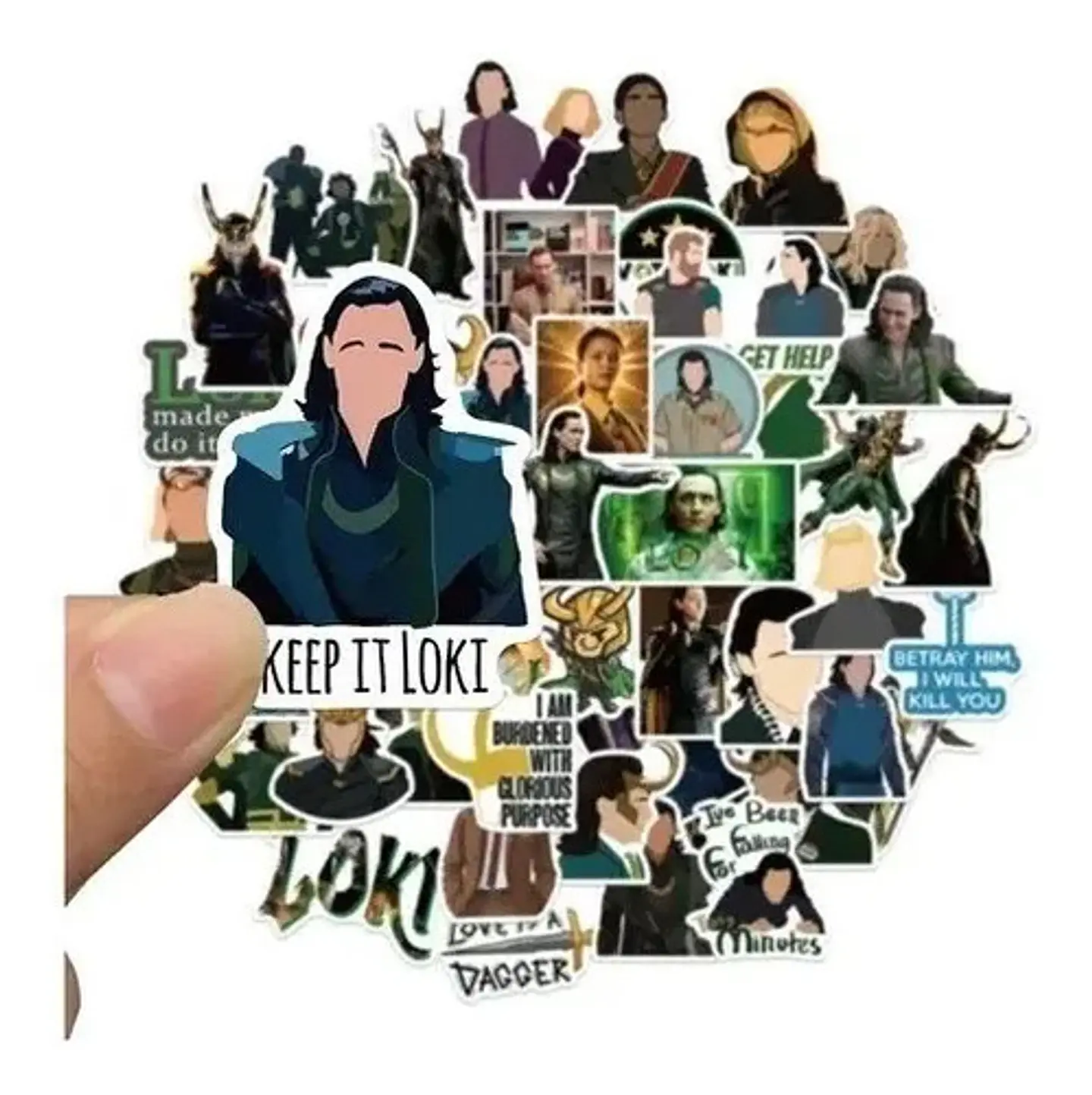 Loki - Marvel - Set De 50 Stickers / Calcomanías / Pegatinas 3