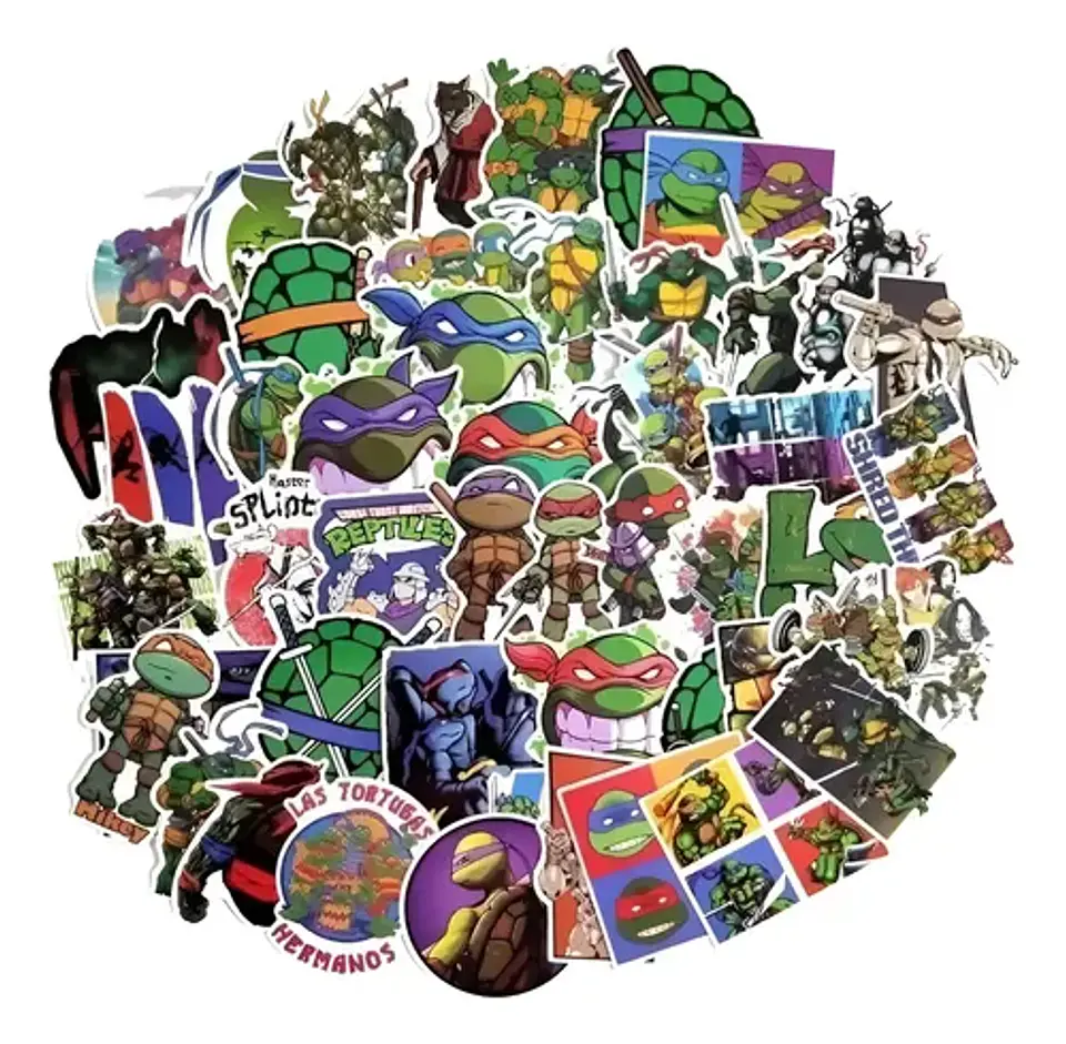 Tortugas Ninjas - Set De 50 Stickers / Calcomanias  1