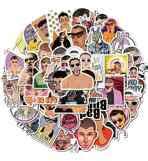 Bad Bunny - Set De 50 Stickers / Calcomanias