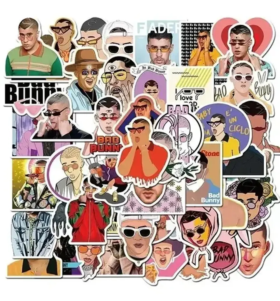Bad Bunny - Set De 50 Stickers / Calcomanias 5