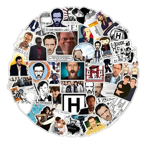 Doctor House Set De 50 Stickers / Calcomanias / Pegatinas