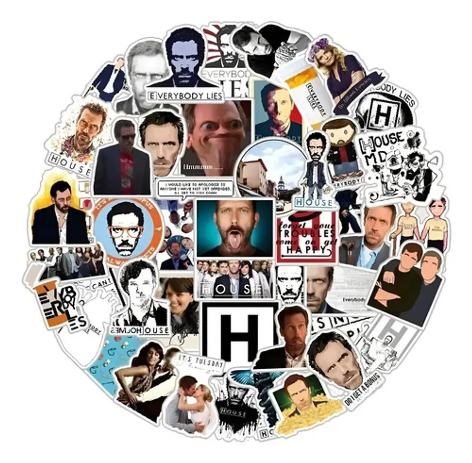Doctor House Set De 50 Stickers / Calcomanias / Pegatinas 1