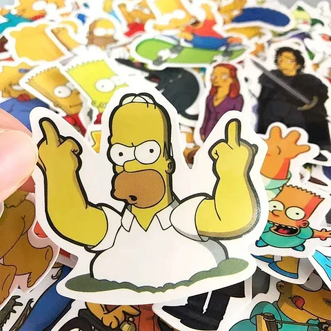 Los Simpsons - Set De 50 Stickers / Calcomanias