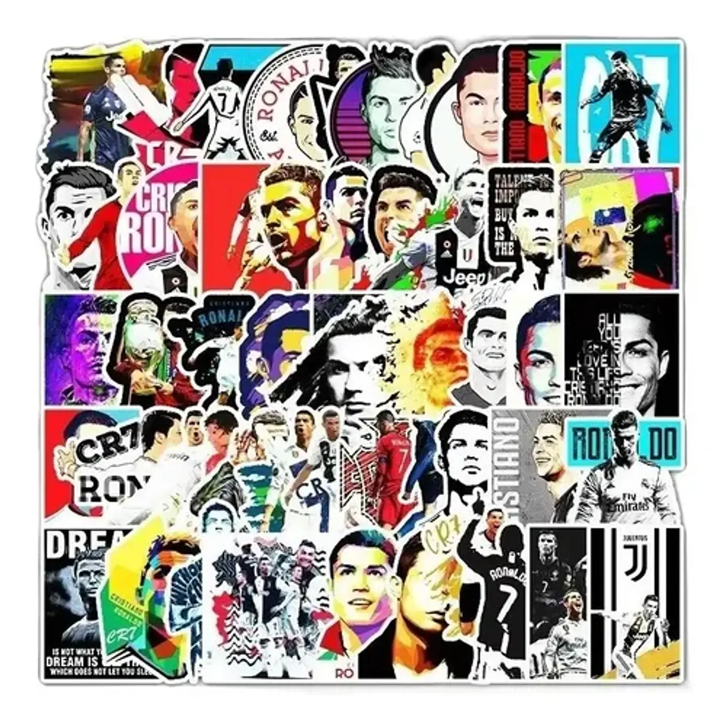 Cr7 / Cristiano Ronaldo - Set De 50 Stickers / Calcomanias 2