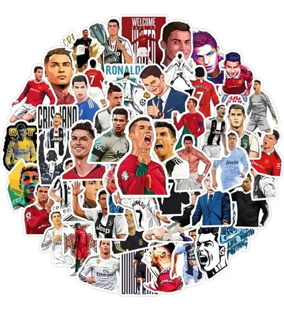 Cr7 / Cristiano Ronaldo - Set De 50 Stickers / Calcomanias 4