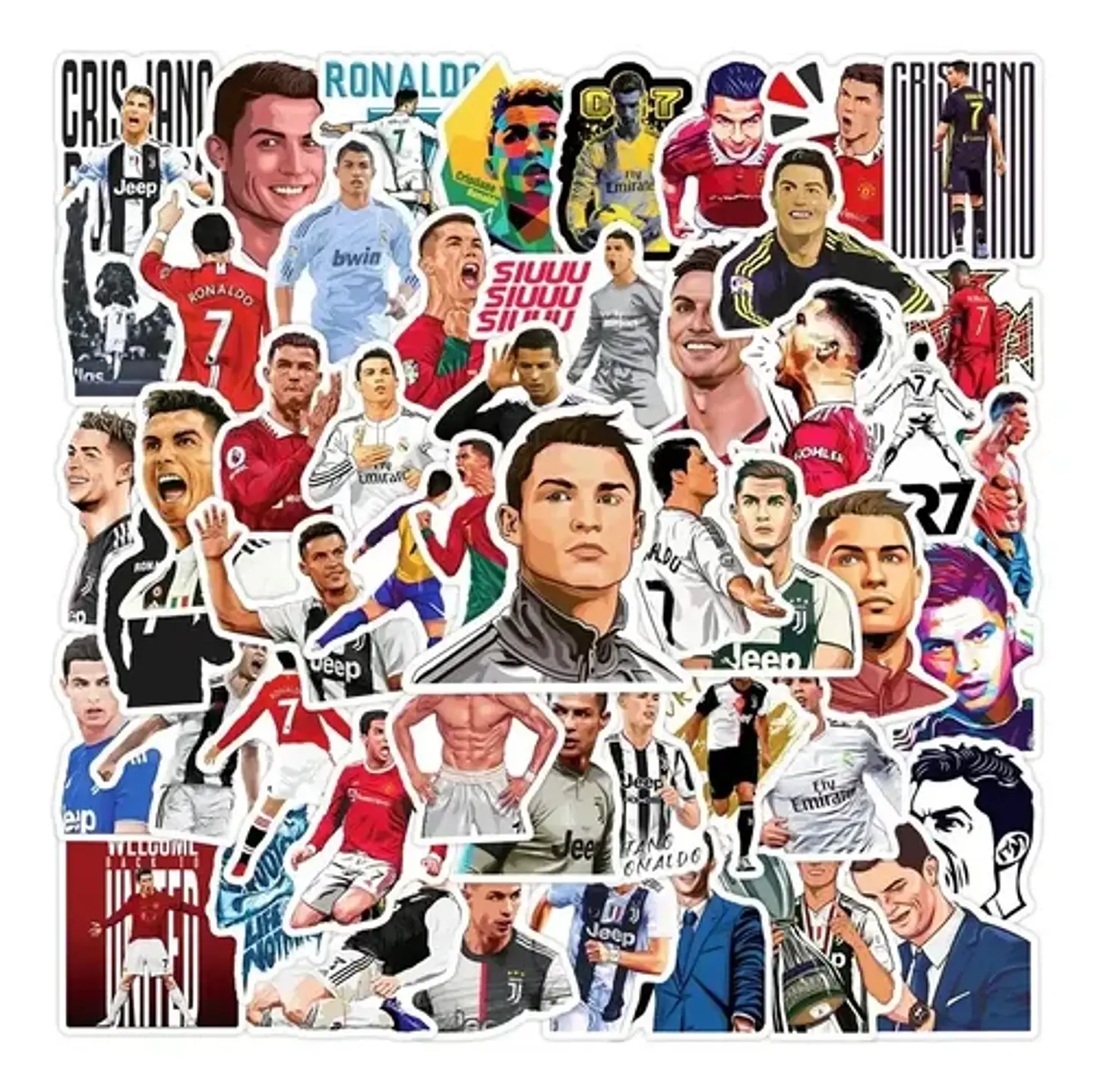Cr7 / Cristiano Ronaldo - Set De 50 Stickers / Calcomanias 6