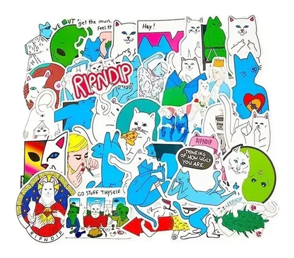Gato Ripndip - Set De 50 Stickers / Calcomanias 2