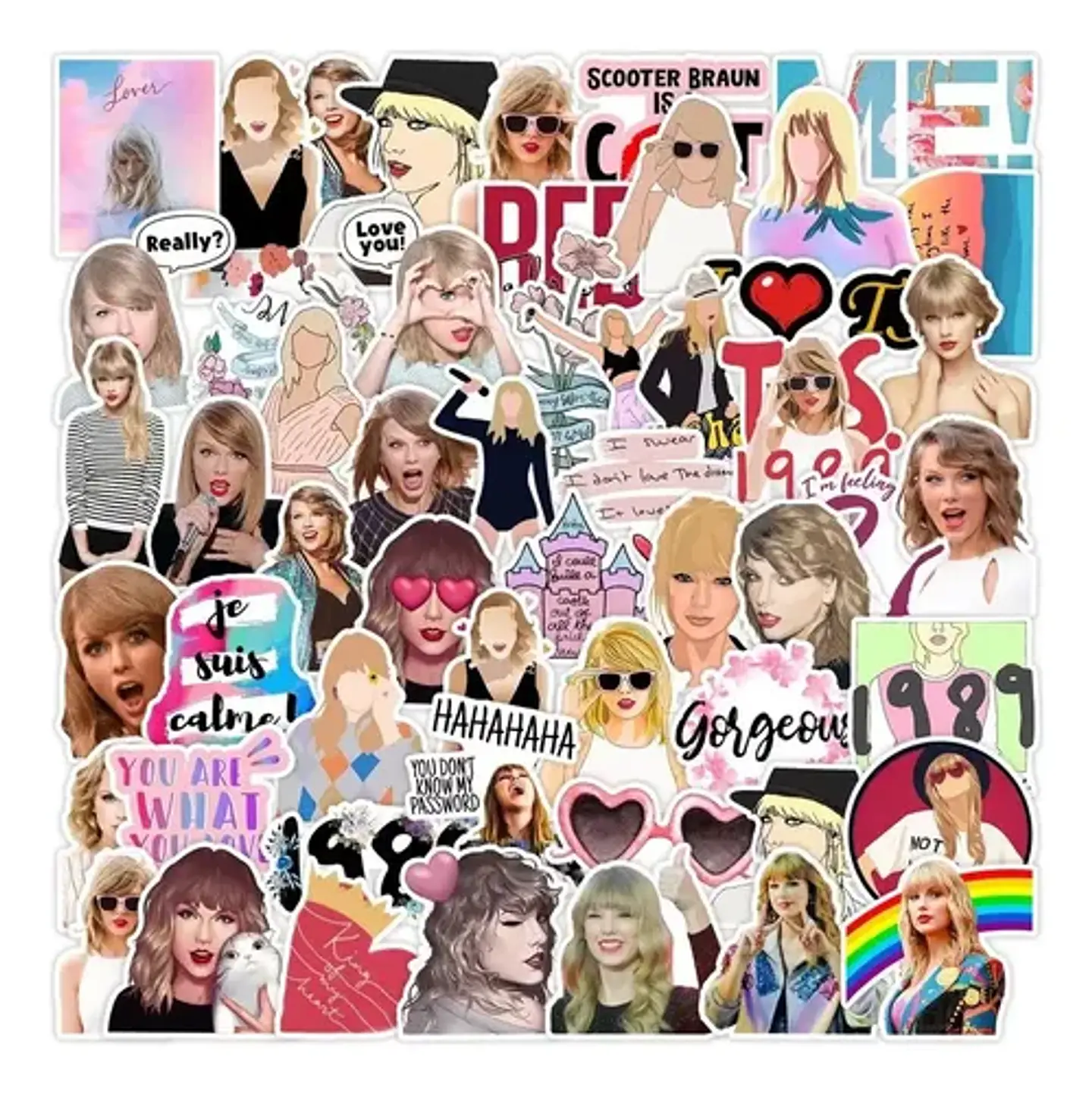 Taylor Swift - Set De 50 Stickers / Calcomanias 6